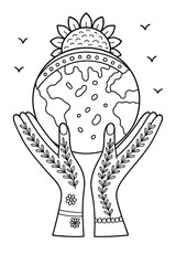 Earth Day coloring page for kids