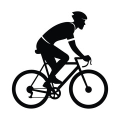 Cyclist Silhouette on a Road Bike
