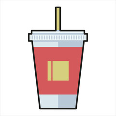 Cola Colored Flat Illustration