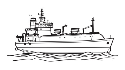 Obraz premium Oil Tanker line art