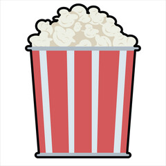 Popcorn Colored Flat Illustration