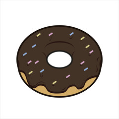 Donut Colored Flat Illustration