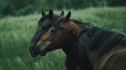 Two horses in a field