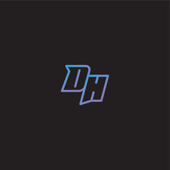 monogram logo design amazing esport style DH dinamyc line gaming concept letter