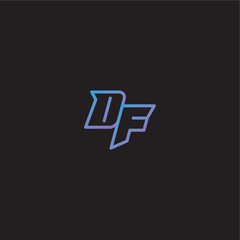 monogram logo design amazing esport style DF dinamyc line gaming concept letter