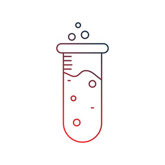 test tube gradient outline icon with white background vector stock illustration