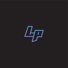 monogram logo design amazing esport style LP dinamyc line gaming concept letter