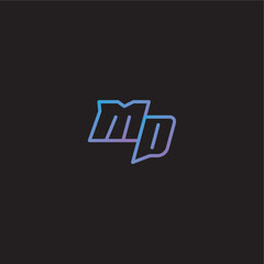 monogram logo design amazing esport style MD dinamyc line gaming concept letter