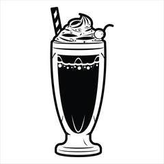 Milkshake Silhouette Icon