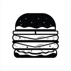 Burger Silhouette Icon