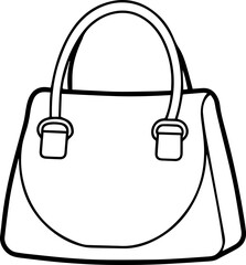 hand bagh line art vector illustration outline