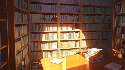 Obraz premium 3D-rendered anime-style house with private lagoon, glowing water