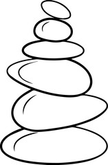 balancing stones line art vector illustration outline