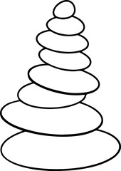 balancing stones line art vector illustration outline