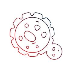 cells gradient outline icon with white background vector stock illustration