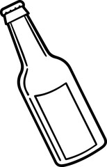 beer bottle line art vector illustration outline