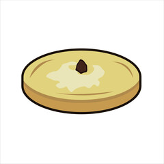 Kue Lumpur Colored Flat Illustration, Indonesian Traditional Food