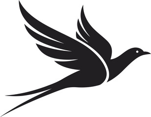 Minimalist Bird in Flight Vector
