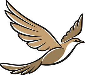 Minimalist Vector Bird in Flight