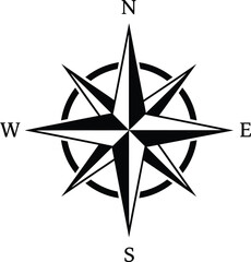 Minimalist Compass Rose Vector