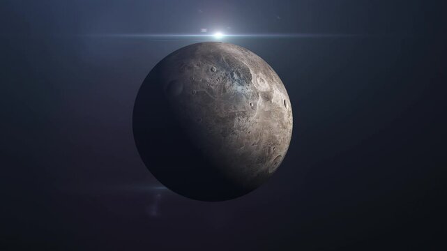 view of ceres in the void of space, solar system planet