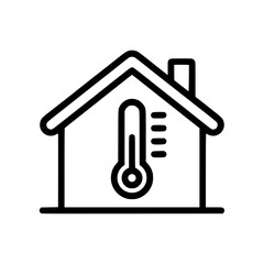 icon of a house with a thermometer inside