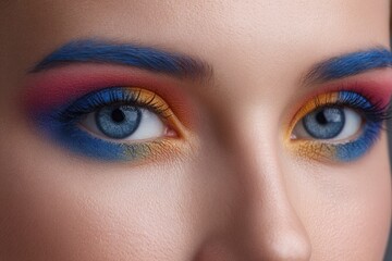 Eye Makeup with Bold Colors in a Creative Fashion Style