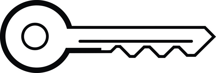 Illustration of Minimalist vector design of a key, by a world-class graphic designer. no text, minimalist, abstract, clean white background