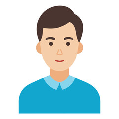 Vector illustration of a handsome young man's face as a business person icon with a smile