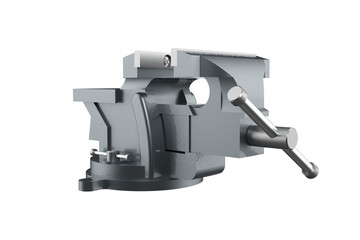  Heavy-Duty Bench Vises: Essential Grey Industrial Tools for Garage and Shop. Precision Gripping Devices for Metal Fabrication, Woodworking and Assembly. High-Resolution Isolated Transparent Object