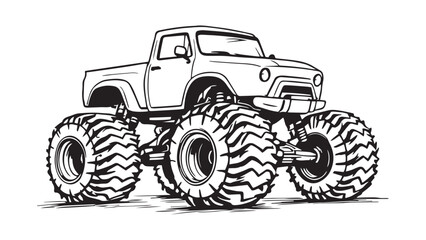 Monster Truck line art  © Sumi Khanom