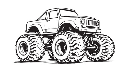 Monster Truck line art 
