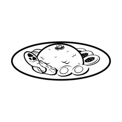 Indonesian Traditional Food Silhouette Icon 