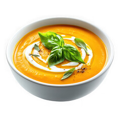 creamy pumpkin soup elegant presentation  