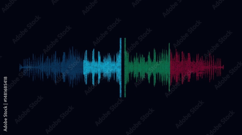 Poster sound waves illustrating fibonacci-informed asset pulse icon concept for timing-aware financial stra