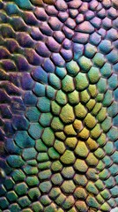 Obraz premium Colorful iridescent scales exhibit a stunning pattern of light and texture in natural setting