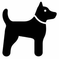 Black and White Vector Pet Icon Illustration