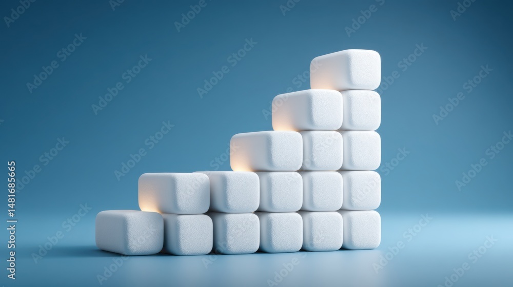 Aufkleber pile of several items depicting fibonacci-prioritized growth icon concept for expansion in wealth ma
