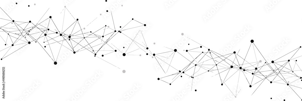 Poster interconnected nodes minimalist vector
