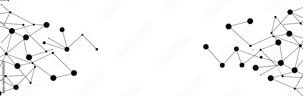 Poster abstract interconnected nodes vector design