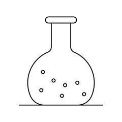 flask lineal icon with white background vector stock illustration
