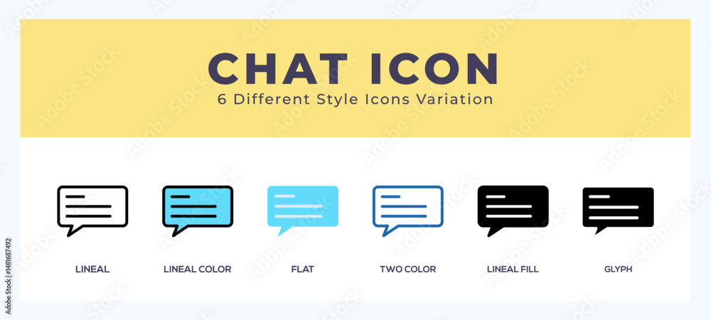 Poster chat set of simple icons great for web. app. presentation and more.