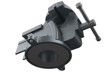 GREY GRAY CLOSED POSITION MULTIPURPOSE PIPE BENCH VISE TABLE PINCERS, Bench-Mounted GRAY Vise for Securely Holding Materials for Various Tasks, Robust Metal Vise Jaws on a PNG Transparent