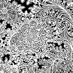foam fractal background, black and white vector