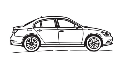Obraz premium Sedan line art
