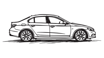 Fototapeta premium Sedan line art