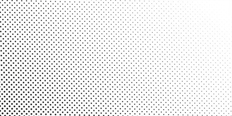 Black polka dots seamless pattern on white background. Halftone minimalist arts
