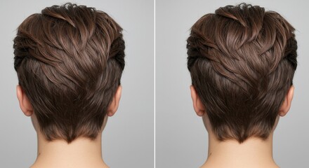 Before & After Photorealistic Haircut Of Man With Short Brown Hair