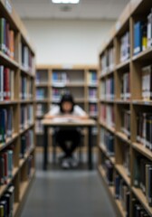Blurred Photo of Student Studying in Library