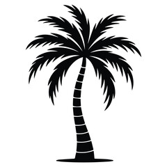 This project features a bold, minimalist silhouette illustration of a palm tree. 